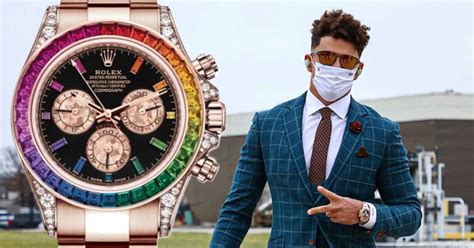 patrick mahomes rolex daytona rainbow|patrick mahomes rolex watch.